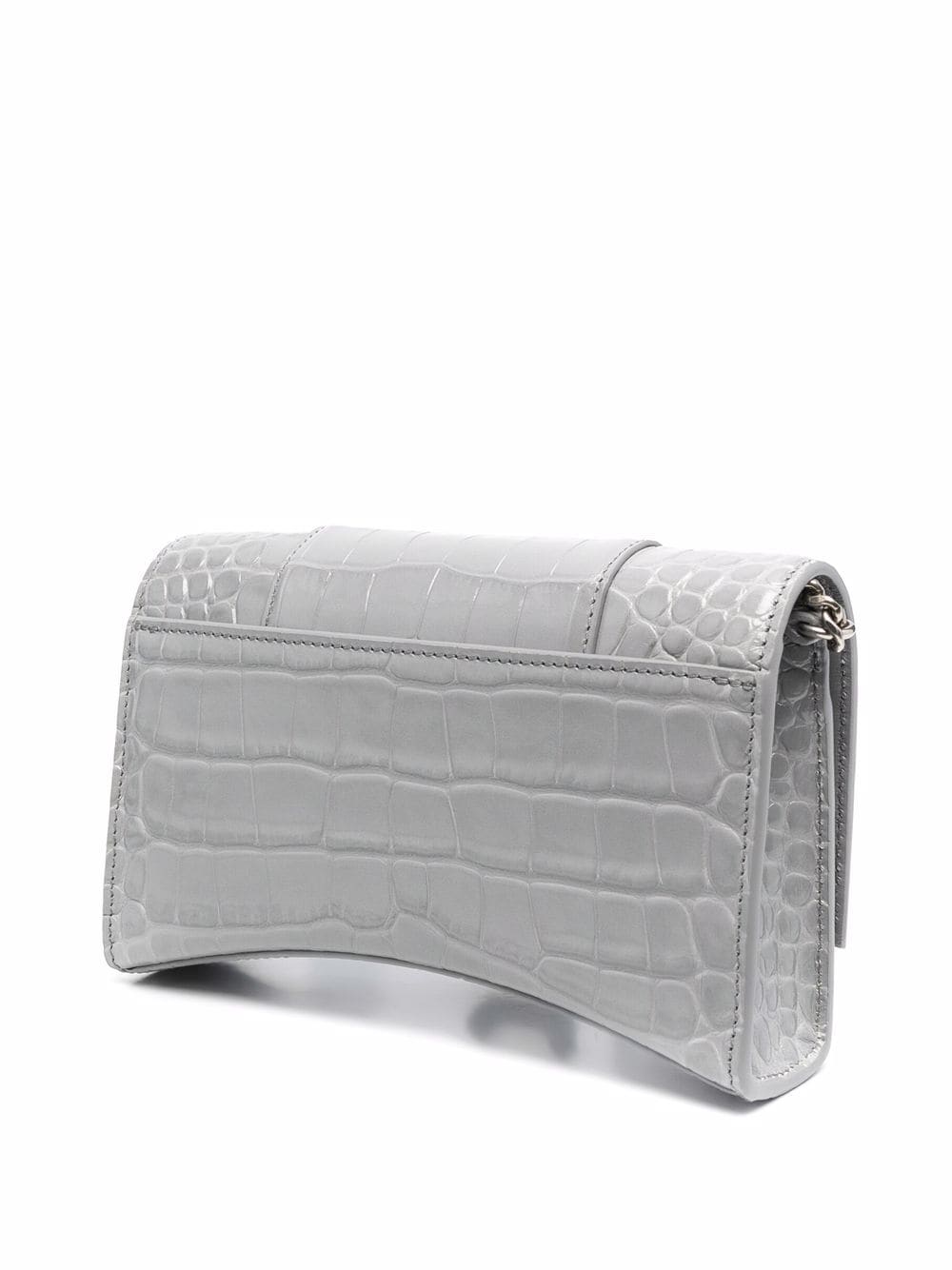 Ba*len*cia*ga hourglass crocodile-effect clutch bag