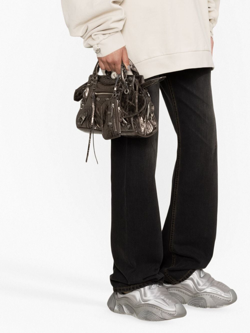 Ba*len*cia*ga xs neo cagole metallic tote bag