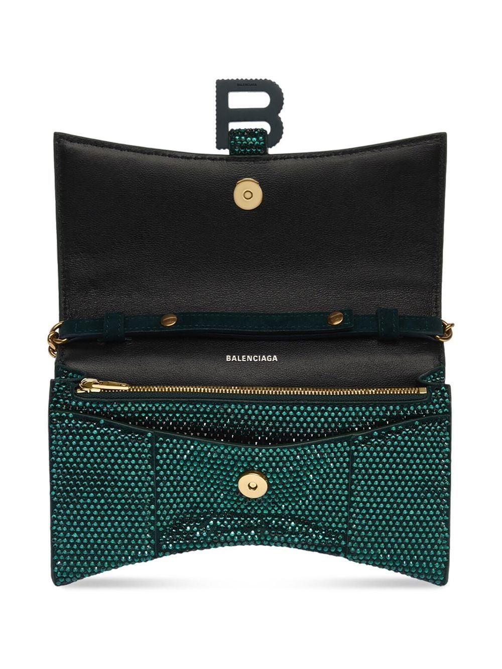 Ba*len*cia*ga hourglass crystal-embellished shoulder bag